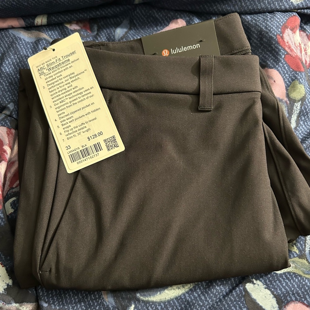 Men’s Lululemon ABC slim fit trousers 30L Warpstreme, size 33